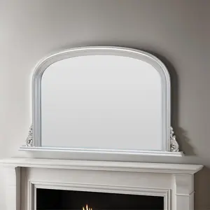 Overmantle Bainum Traditional Arched Mirror Silver