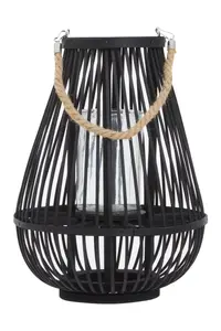 Interiors by Premier Lentigo Small Black Bamboo Lantern