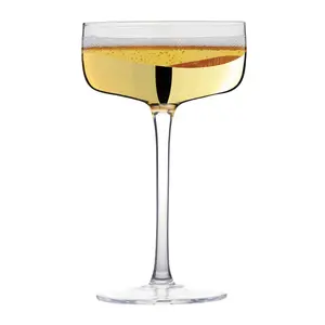 Wave Champagne Saucers (Set of 2) Gold/Clear