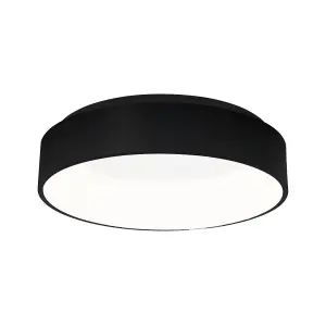 Milagro Ohio LED Flush Ceiling Lamp In Stylish Matt Black 24W(122W) With A Diameter of 45CM