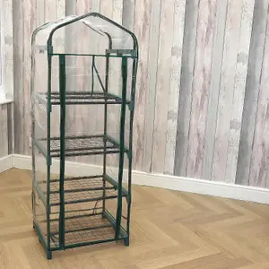 DIVCHI 4 Tier Greenhouse for Indoor & Outdoor Use Durable Steel Frame  Clear PVC Cover  Ideal for Growing Vegetables Flowers