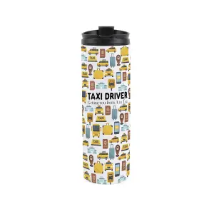 Taxi Driver Travel Mug - Novelty Driver Gift Stainless Steel Vacuum-Sealed Double-Walled Hot/Cold Drinks Travel Flask