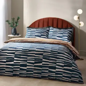 Hoem Piper Abstract Cotton Rich Reversible Duvet Cover Set