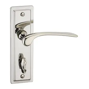 URBNLIVING 159mm Length 12 Pcs Como Metal & Polished Nickel Lever Latch Bathroom Door Handles Set