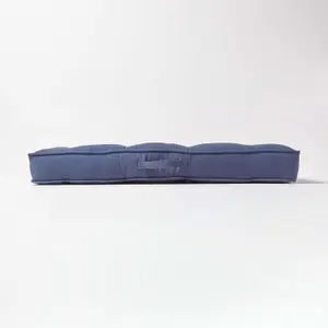 Homescapes Navy Cotton 2 Seater Booster Cushion