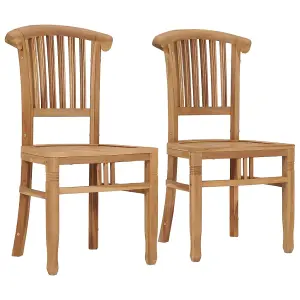 Berkfield Garden Chairs 2 pcs Solid Teak Wood