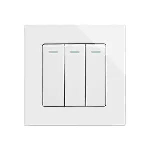 Crystal PG 3 Gang Rocker Light Switch White White