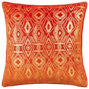 Paoletti Tayanna Geometric Foil Printed Piped Polyester Filled Cushion