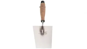 Toolty Bucket Trowel with Wooden Handle 180mm Stainless Steel for Scooping and Scraping Mortar Cement Plaster Masonry Brickwork K