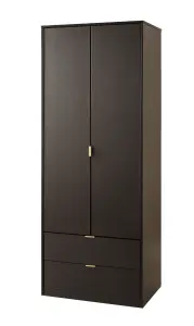 Madrid 2 Door 2 Drawer Wardrobe in Black Ash (Ready Assembled)