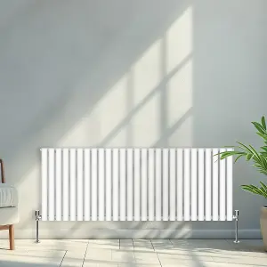 Right Radiators 600x1593mm Horizontal Single Oval Column Designer Radiator White