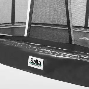 12ft x 7ft Salta Black First Class Rectangular Trampoline with Enclosure