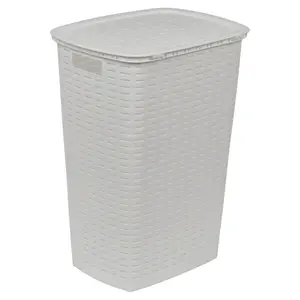 Plastic Laundry Hamper White