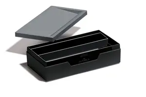 Durable VARICOLOR Stationery Organiser Case Pen Pencil Desk Storage Box - Grey