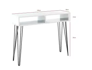 Console Table Hallway Slim Desk Industrial Metal Hairpin Legs Loft Oak Effect MR