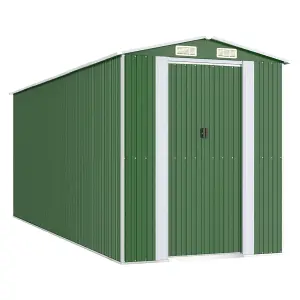 Berkfield Garden Shed Green 192x523x223 cm Galvanised Steel