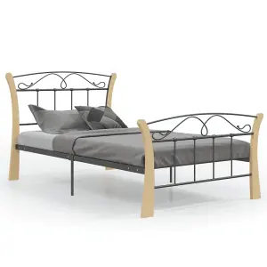 Berkfield Bed Frame Black Metal 100x200 cm