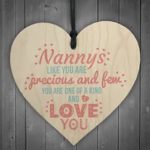 Red Ocean Precious and Few Wooden Shabby Chic Hanging Heart Sign Plaque Grandma Nanny Gran Granny Birthday Love Gift