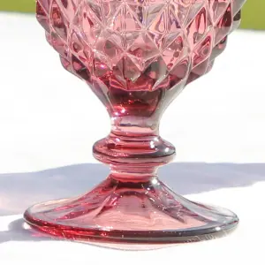 Set of 4 Diamond Pink Drinking Wine Glass Wine Goblets