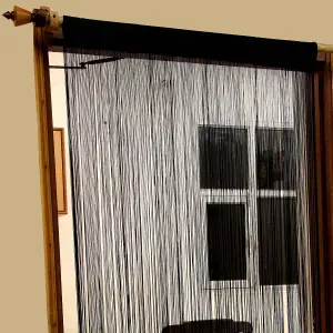 Homescapes Polyester Black String Curtain