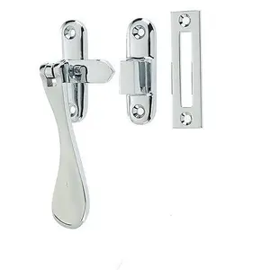 AFIT Polished Chrome Victorian Casement Window Fastener 124 x 19mm