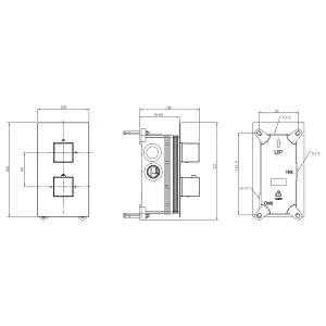 VitrA Aquaheat Chrome Square Thermostatic Shower Mixer Kit - 1 Function