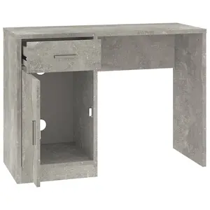 Berkfield Desk with Drawer&Cabinet Concrete Grey 100x40x73 cm Engineered Wood