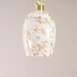 ValueLights India White Confetti Glass Easy Fit Lamp Shade