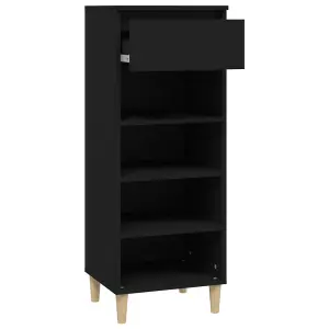 Berkfield Shoe Cabinet Black 40x36x105 cm Engineered Wood