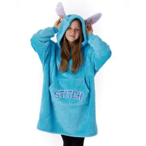 Lilo & Stitch Girls Hoodie Blanket Blue (9-13 Years)