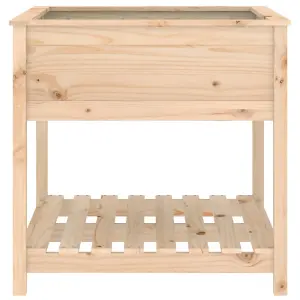 Berkfield Planter with Shelf 82.5x82.5x81 cm Solid Wood Pine