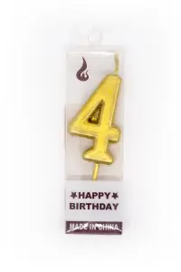 Shatchi Gold 4 Number Candle Birthday Anniversary Party Cake Decorations Topper