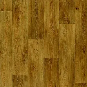 Dark Beige Wood Effect Anti-Slip Vinyl Flooring For Living Room, Hallways, Kitchen, 2.3mm Vinyl Sheet -1m(3'3") X 3m(9'9")-3m²