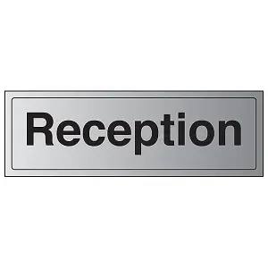 Reception - Workplace Door Sign - Adhesive Vinyl - 300x100mm (x3)