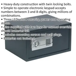 Heavy-Duty Electronic Combination Cash Safe with Dual Locking Bolts - 450mm x 365mm x 250mm