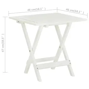 Berkfield Bistro Table White 46x46x47 cm Solid Acacia Wood