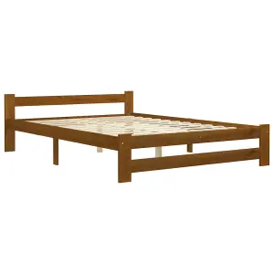 Berkfield Bed Frame Honey Brown Solid Pine Wood 120x200 cm