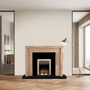 Focal Point Firbeck Oak effect Medium-density fibreboard (MDF) Fire surround