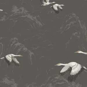 Laura Ashley Animalia Dark steel Bird Smooth Wallpaper Sample