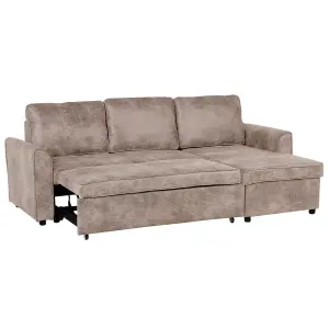 Corner Sofa NESNA Brown Faux Leather Left Hand