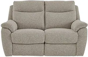 Snug 2 Seater Fabric Manual Recliner Sofa - Biscuit