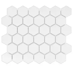 Hexagonia White Matt Mosaic Tile - House of Mosaics