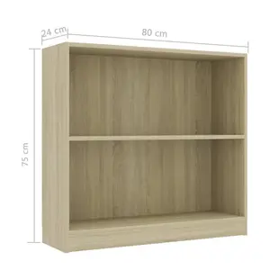 Attwood Bookcase Sonoma Oak / 80cm H x 75cm W x 24cm D