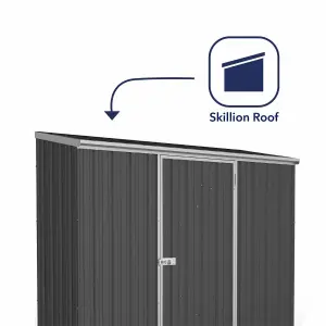 Absco Space Saver Pent Dark Grey Metal Shed 2.26m x 0.78m Garden Storage Building 7.5ft x 3ft