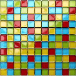 Glass mosaic on mesh for bathroom or kitchen 300mm x 300mm - Legoland