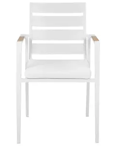 Set of 6 Garden Chairs TAVIANO Metal White