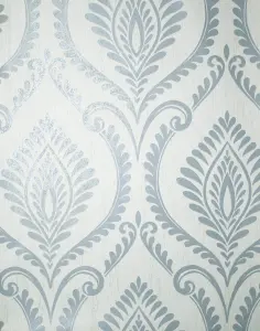 Crown Estelle Damask Mineral Blue Wallpaper M1757