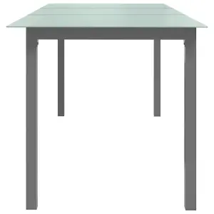 Berkfield Garden Table Light Grey 190x90x74 cm Aluminium and Glass