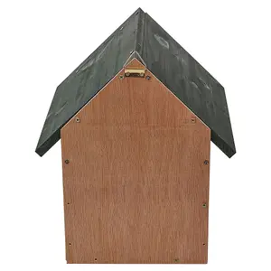 URBNGARDEN 28cm Depth Squirrel House Wooden Shelter Hanging Nest Box Feeding Habitat With Hanger