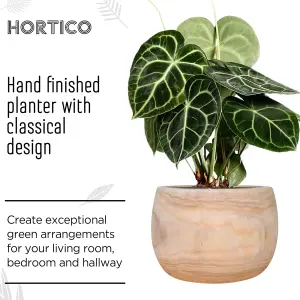 HORTICO™ Indoor Plant Pot, (Dia) 30cm ECO Round Wooden Planter for House Plants with Waterproof Liner D30 H23 cm, 8L